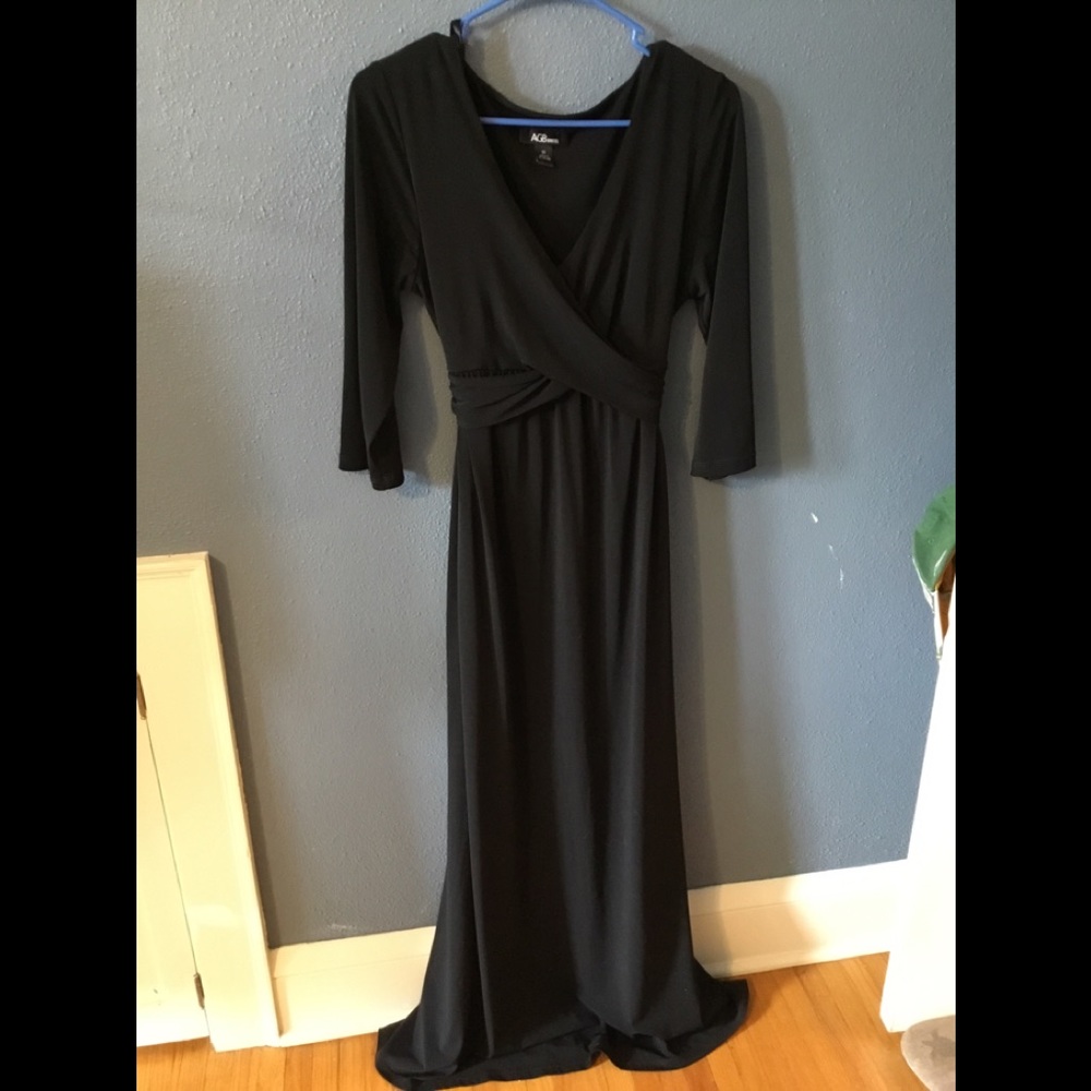 Black knit maxi dress